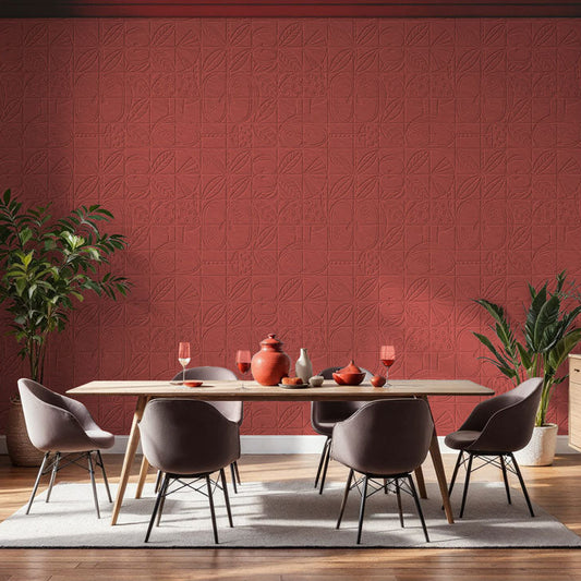 Papier peint relief a peindre geometrique Tiles