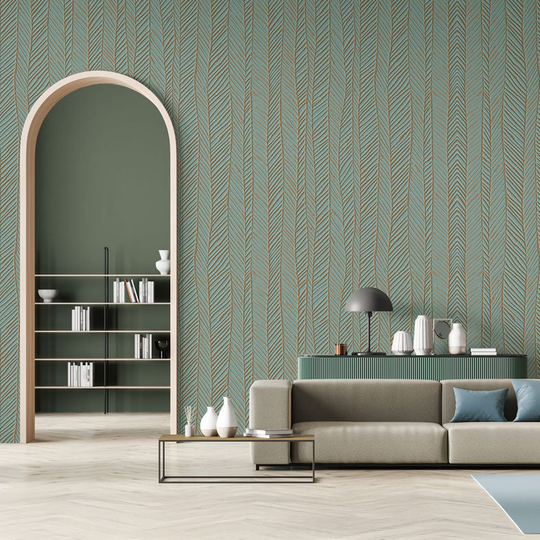 Papier peint relief a peindre rayures ondulations 