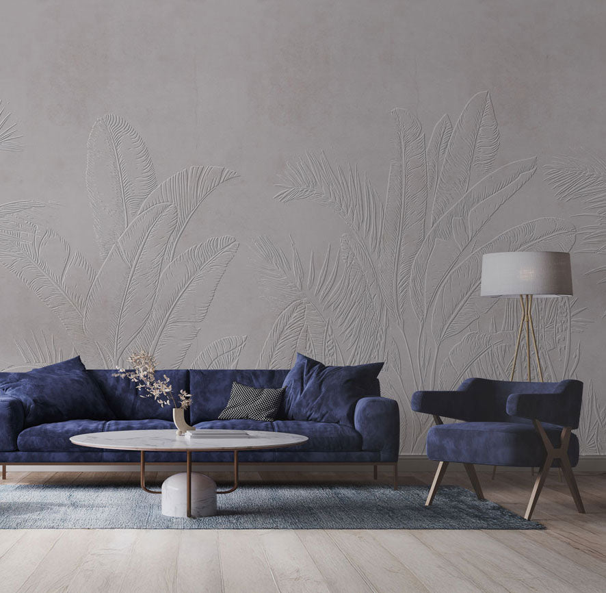 Papier peint relief à peindre vegetal Wild Leaf simulation