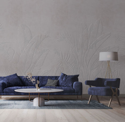 Papier peint relief à peindre vegetal Wild Leaf simulation