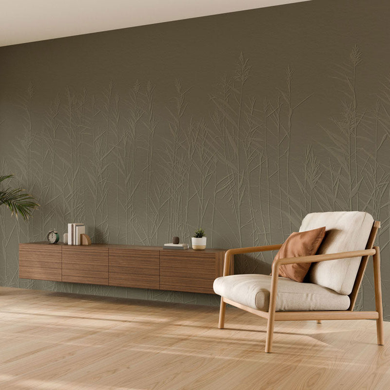 papier peint relief à peindre végétal graminés