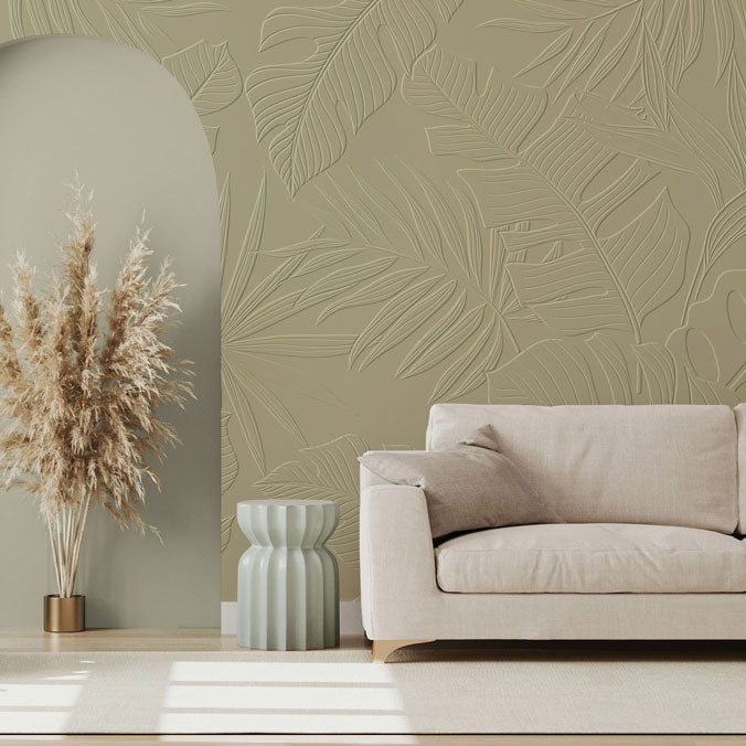 papier peint relief à peindre vegetal jungle simulation 1